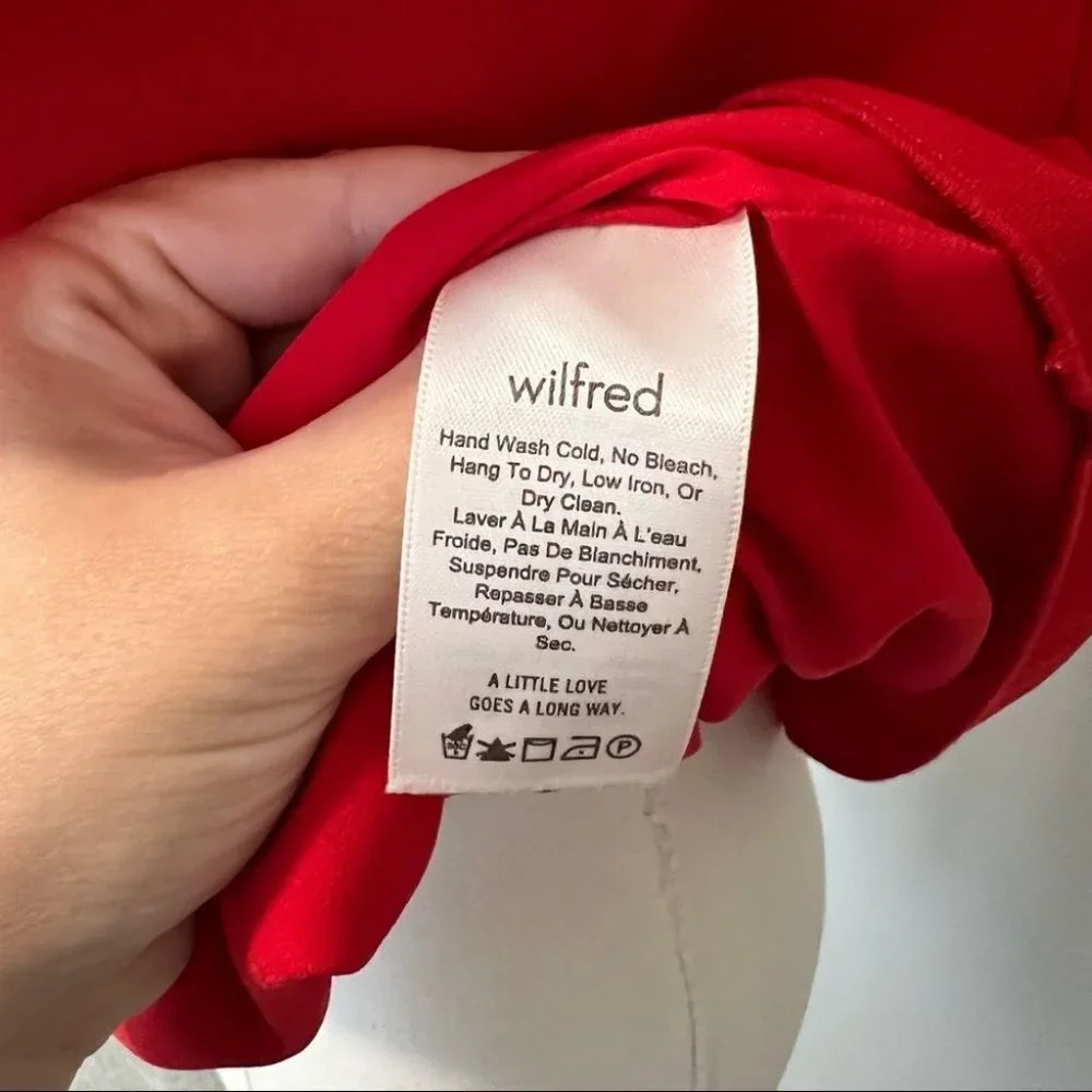 Aritzia Wilfred Neufchâtel Off Shoulder Ruffle Dress Red Mini Dress - Picture 15 of 16